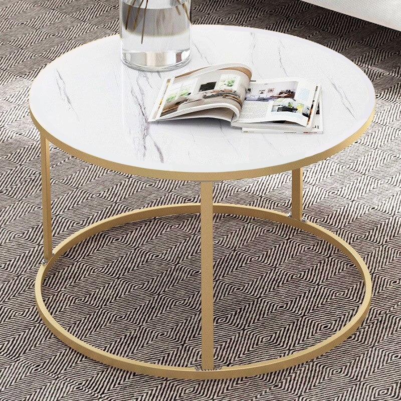 Meja Sofa Side Table Marbel Style Round 60cm