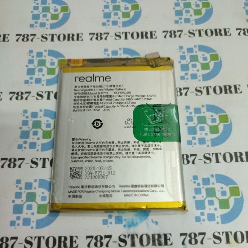 BATTERY BATRE BATERAI REALME 5 PRO BLP731 ORIGINAL BEKAS