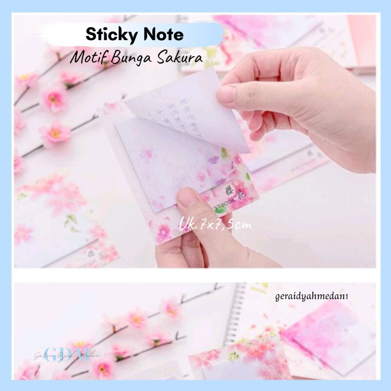 

Sticky Note Motif Bunga Sakura Memo Mini