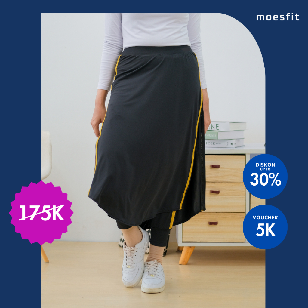 𝐌𝐎𝐄𝐒𝐅𝐈𝐓 - Rok Celana Olahraga Wanita Muslimah Rocela Sport Muslim Variasi Gold