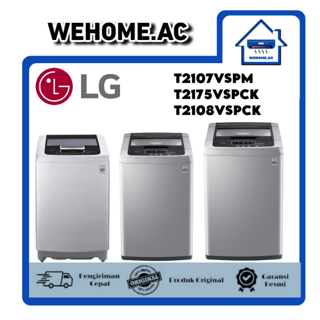 Mesin Cuci LG 1 Tabung T2107VSPM / T2175VSPCK / T2108VSPCK Mesin Cuci 1 Tabung LG 7Kg / 7.5Kg / 8Kg 