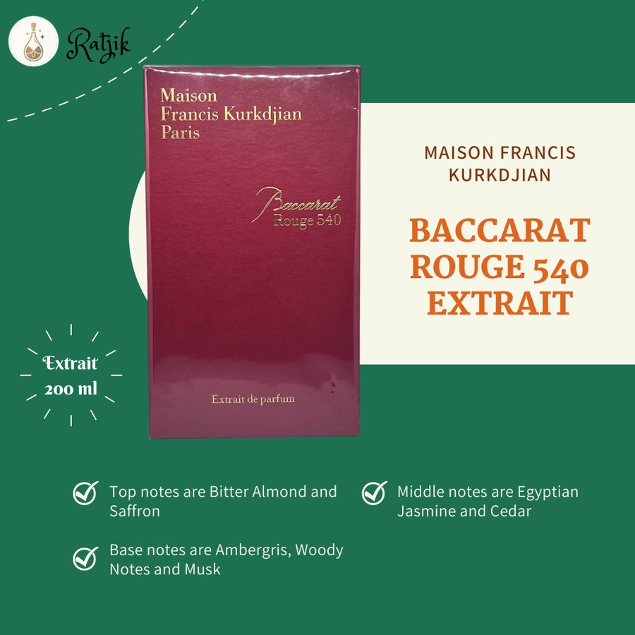 MFK BACCARAT ROUGE 540 EXTRAIT 200ML FOR UNISEX