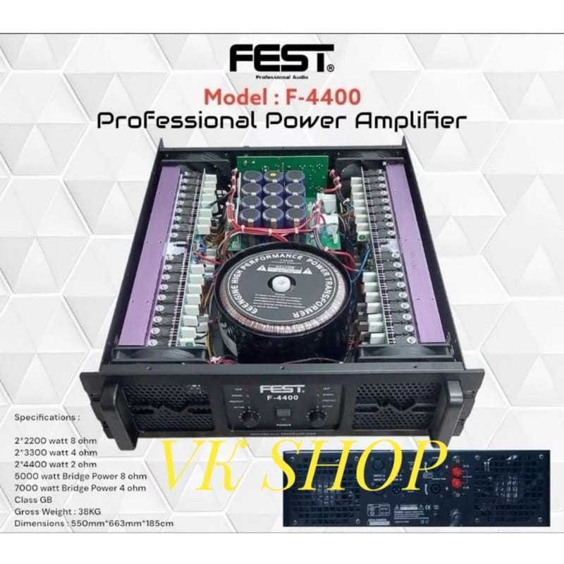 POWER AMPLIFIER FEST F4400 F 4400 CLASS GB ORIGINAL GARANSI