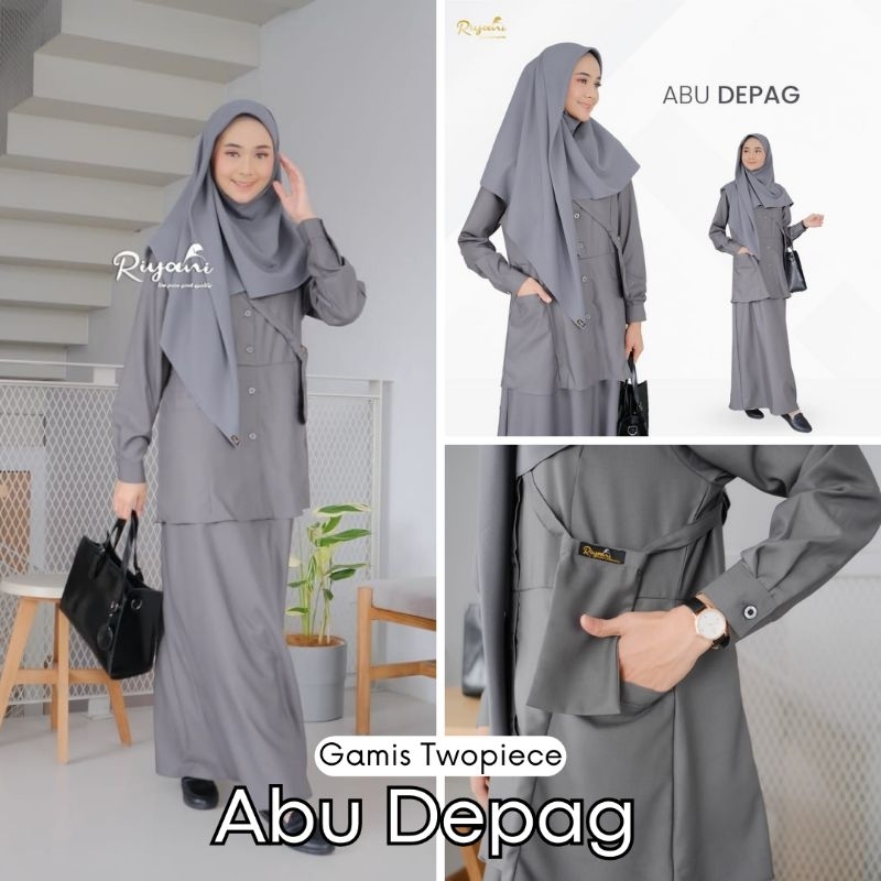 GAMIS SERAGAM ABU DEPAG by RIYANI GAMIS DINAS GAMIS KERJA BAHAN TOYOBO SERAGAM DINAS