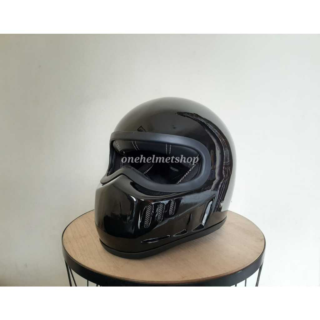 Helm custom bandit simpson-helm bandit fiber retro fullface cakil m39 minimoto terbaru