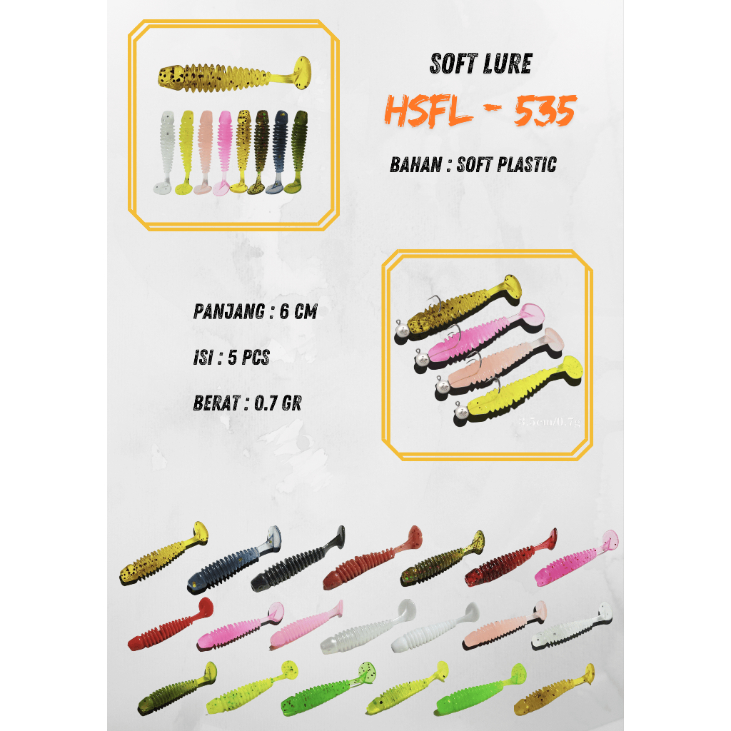 Umpan SoftLure Kecil, (Tidak Dgn Mata Pancing)