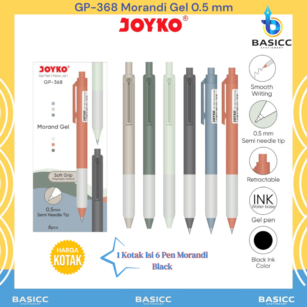 

Joyko Gel Pen Pena GP-368 Morand Gel 0.5 mm | @1Ktk=6Pen