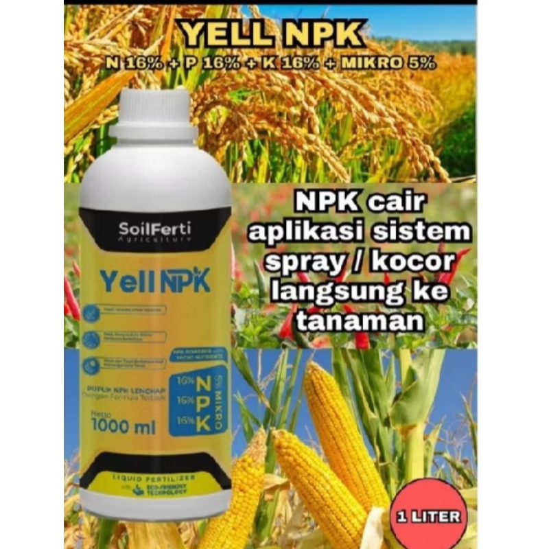pupuk cair GREEN NPK 25-25-25 dan YELL NPK 16-16-16, kemasan 1 liter