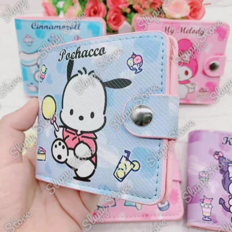 Termurah Dompet Klip Heart Semi Kulit Pochacco Hello Kitty Cinnamoroll Kuromi My Melody Pompompurin