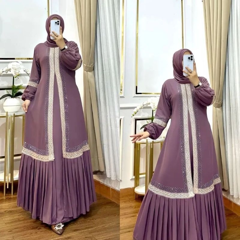 Gamis Abaya Arabian Turkey Dubai Saudi Kekinian Terbaru Syakira Dress Arabian
