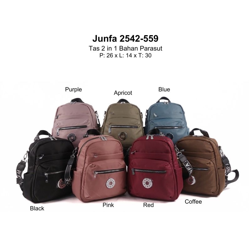 JF2542 Tas Ransel Wanita Junfa Premium 2in1