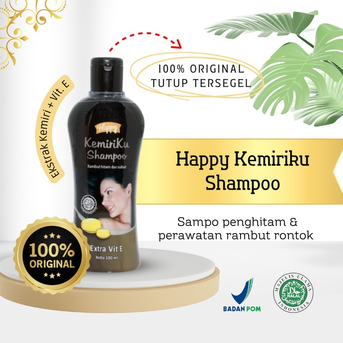 SHAMPOO UBAN KEMIRIKU PENGHITAM RAMBUT HAPPY KEMIRIKU SHAMPOO / SAMPO / Shampo kemiri happy