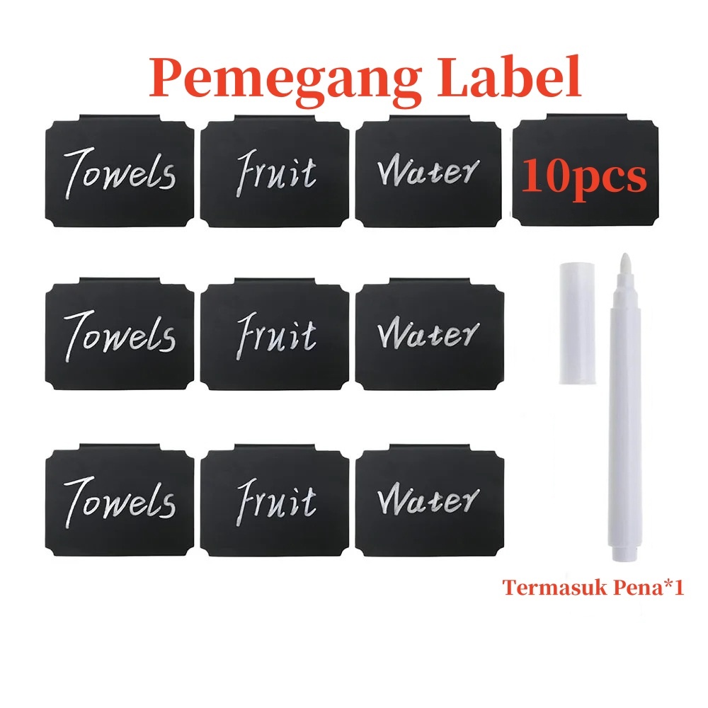 

10pcs Label Harga Klip Papan Tulis untuk Penyimpanan Tanda Pemegang Label Tampilan Tempat Sampah Tag Pada Pemegang Rak Makanan Berdiri Tanda Rak Keranjang Tag