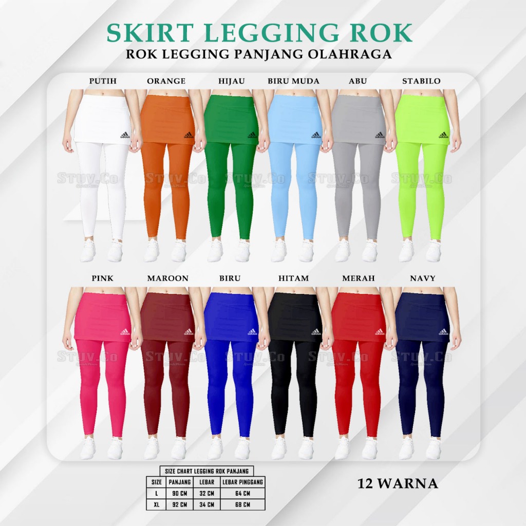 ROK LEGGING WANITA OLAHRAGA Legging Rok Skirt Panjang M/L-XL Olahraga Zumba Tenis