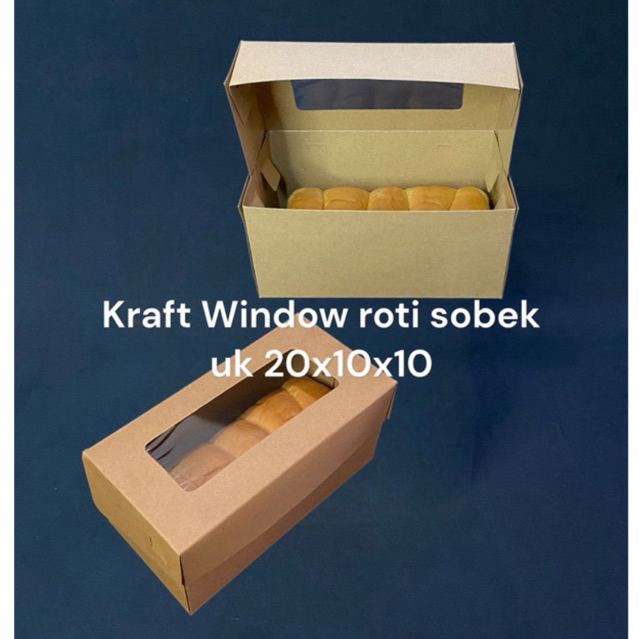 

Dus Kraft Window uk 20x10x10 full laminasi untuk roti sobek,bahan tebal