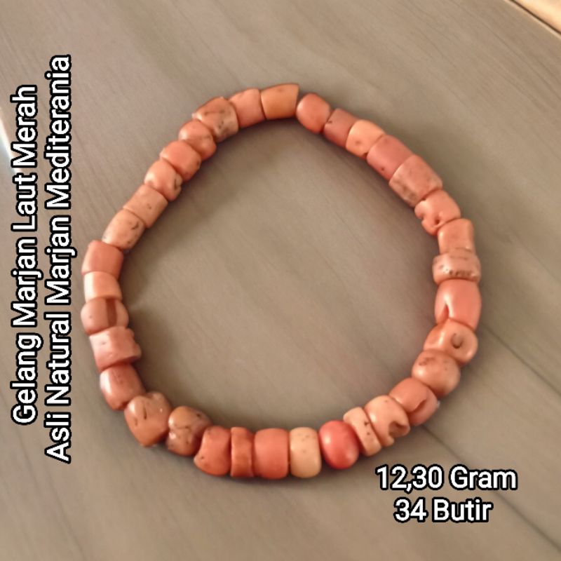 Marjan Laut Merah Marjan Kuno Mediterania Gelang Marjan Asli