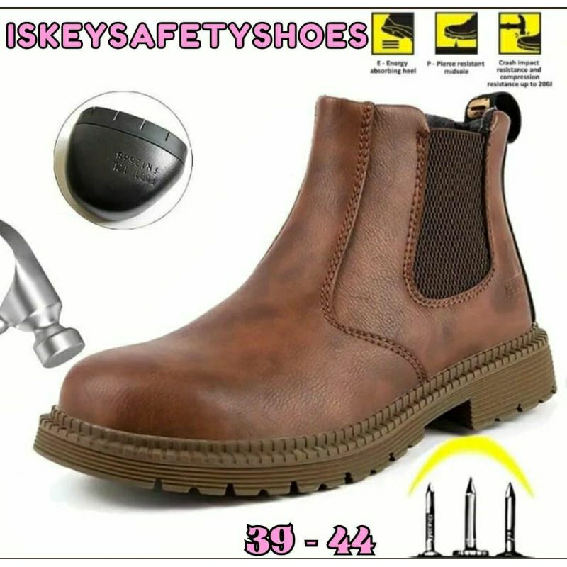 SEPATU SAFETY BOOT COKLAT TINGGI IMPORT