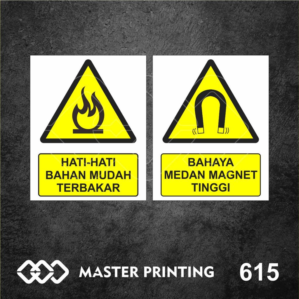 

615 - Stiker Hati-hati, Stiker Safety, Rambu-rambu K3, Sticker Vinyl, Tahan Air, Murah, Bisa Custom