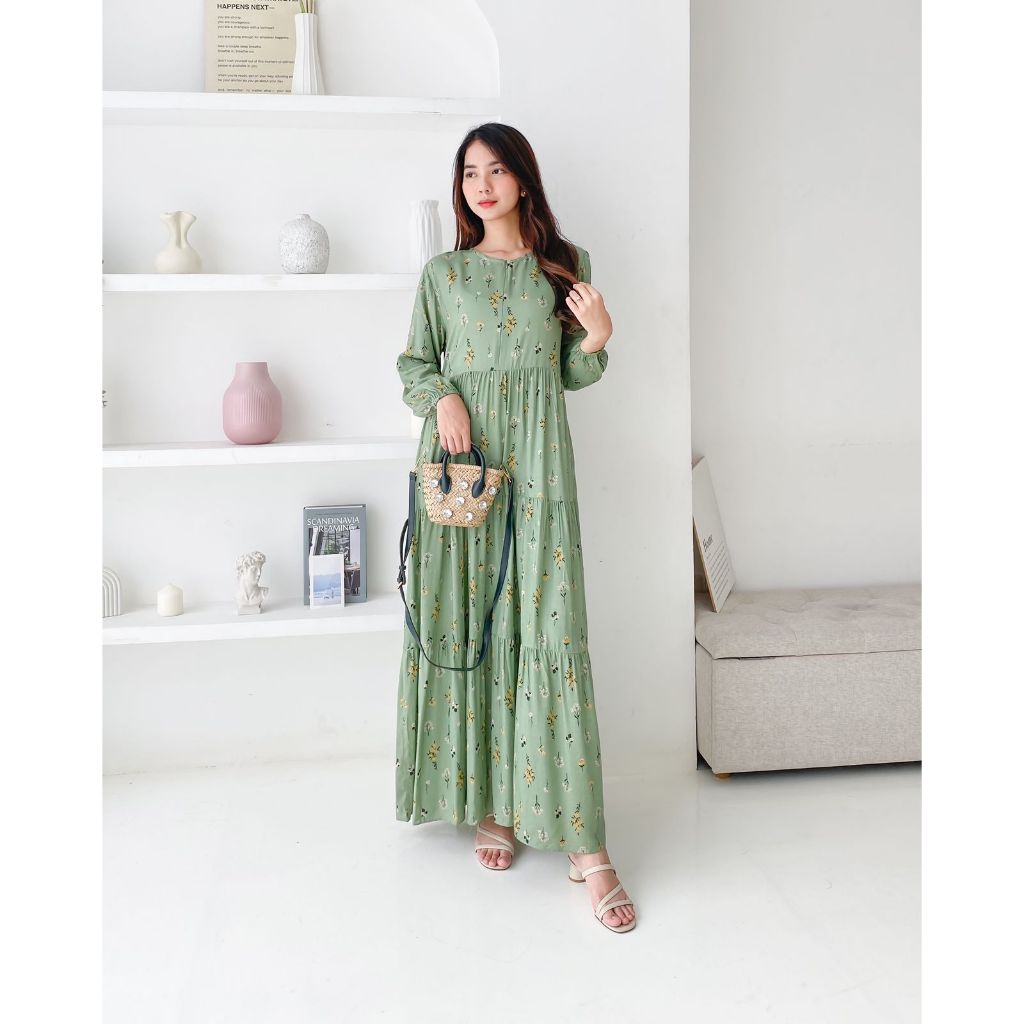 ELRICA DRESS - Gamis Basic Daily Wanita - Kheva Mauza
