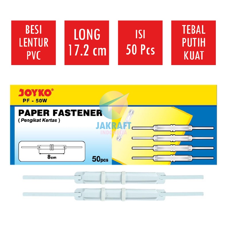 

SPESIAL BULAN INI 5 Pcs Paper Fastener Acco Snelhecter Tulang Plastik Putih Susu White JOYKO PF5W