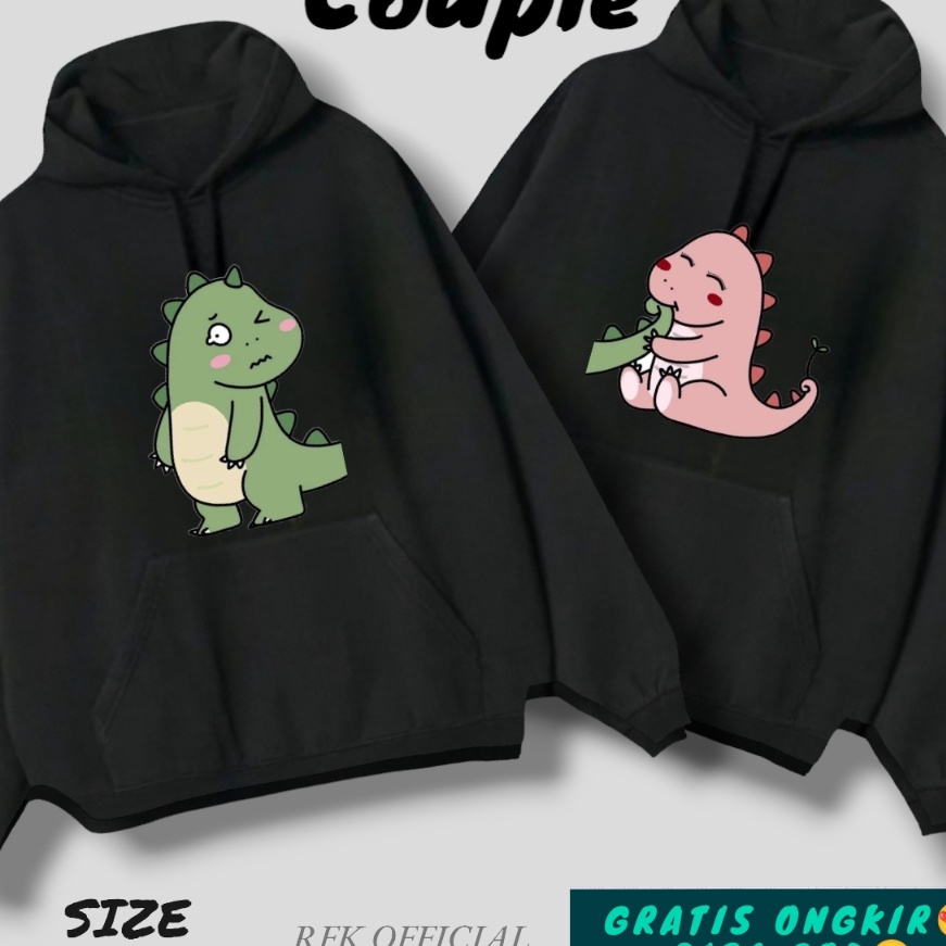 Terlaris jaket couple Kartun lucu DINO  jaket couple pasangan 224  sweater couple  sweater couple pa