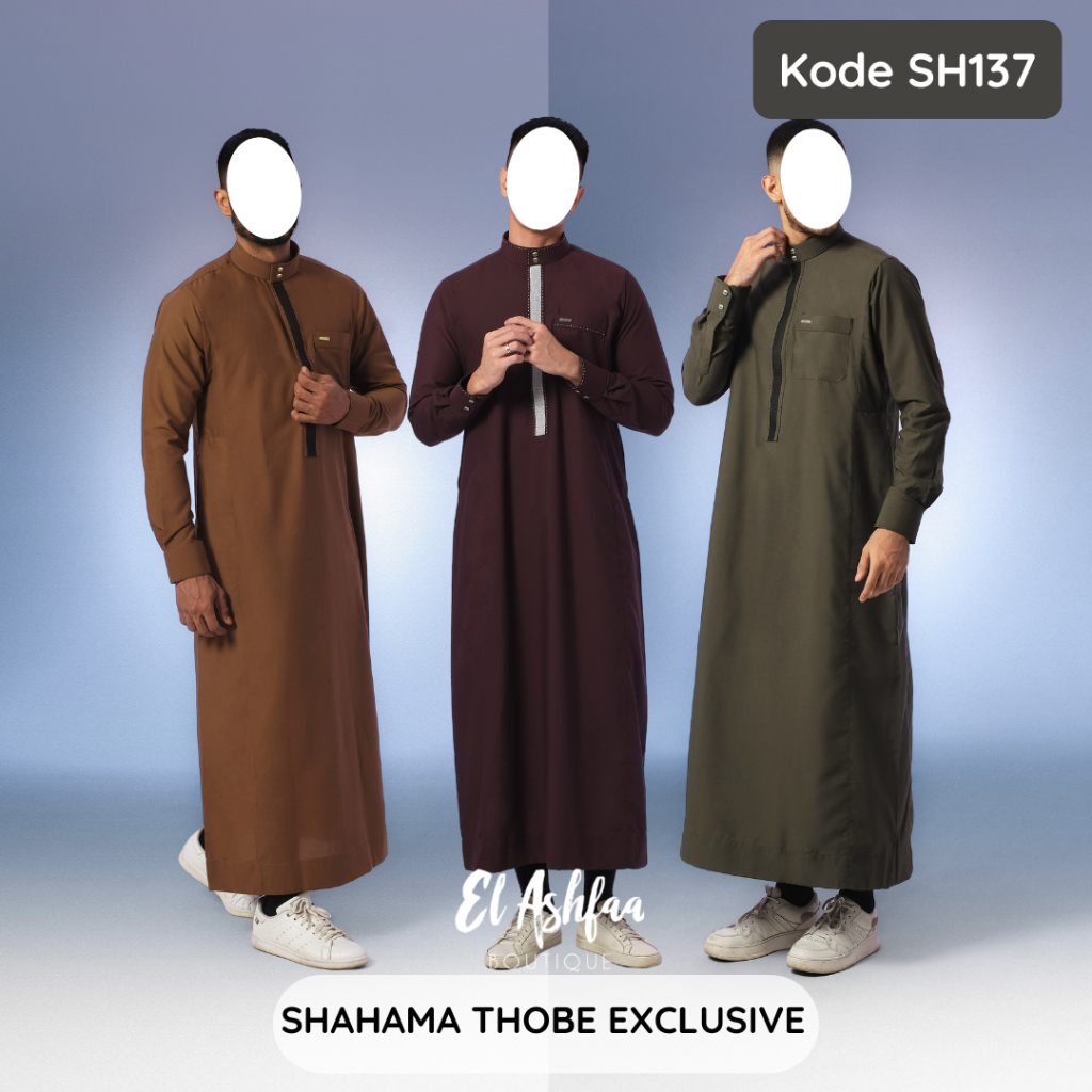 Jubah Saudi | Gamis Pria | Shahama Kombinasi Warna Manset SH137 - Pusat Grosir Alnoor