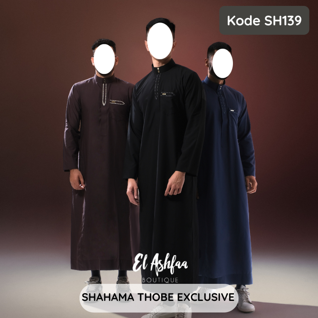 Jubah Saudi | Gamis Pria | Shahama Kombinasi Warna Manset SH 139 - Pusat Grosir Alnoor
