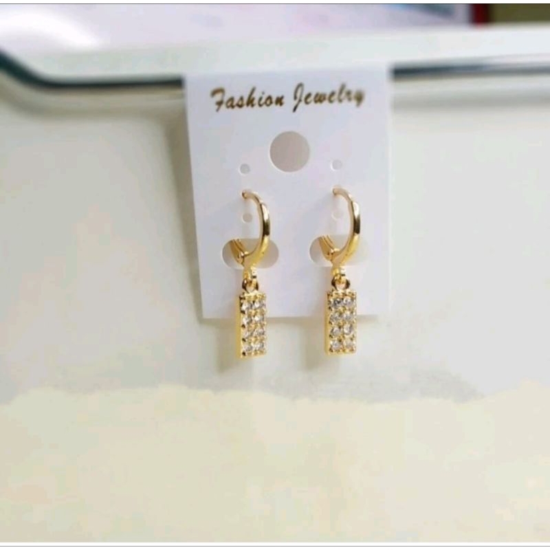 Anting Titanium Anti Karat Dan Anti Luntur Perhiasan Lapis Emas 24k Terbaru Asli Ori Elegan