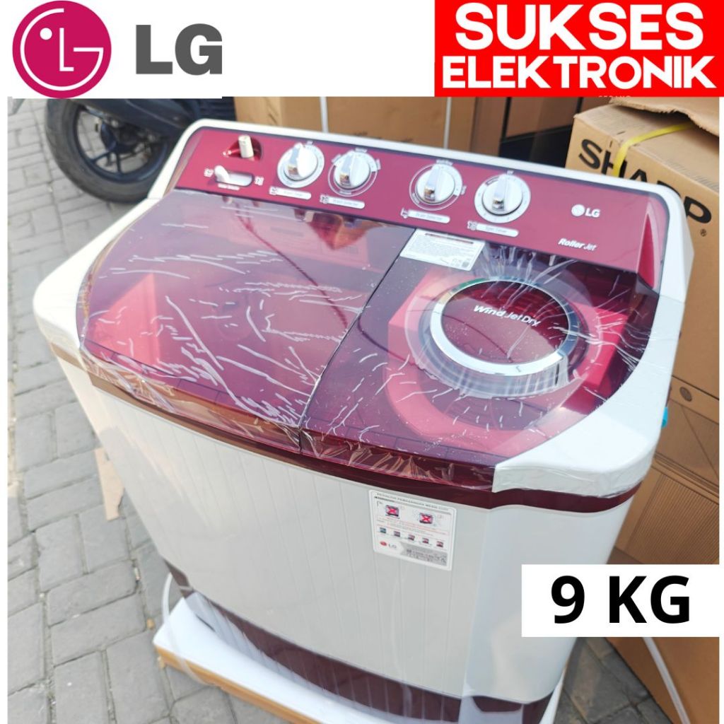 MESIN CUCI LG 2 TABUNG 9KG P-9050R / WASH MACHINE 9 KG 9 KILO P 9050 R 9050R