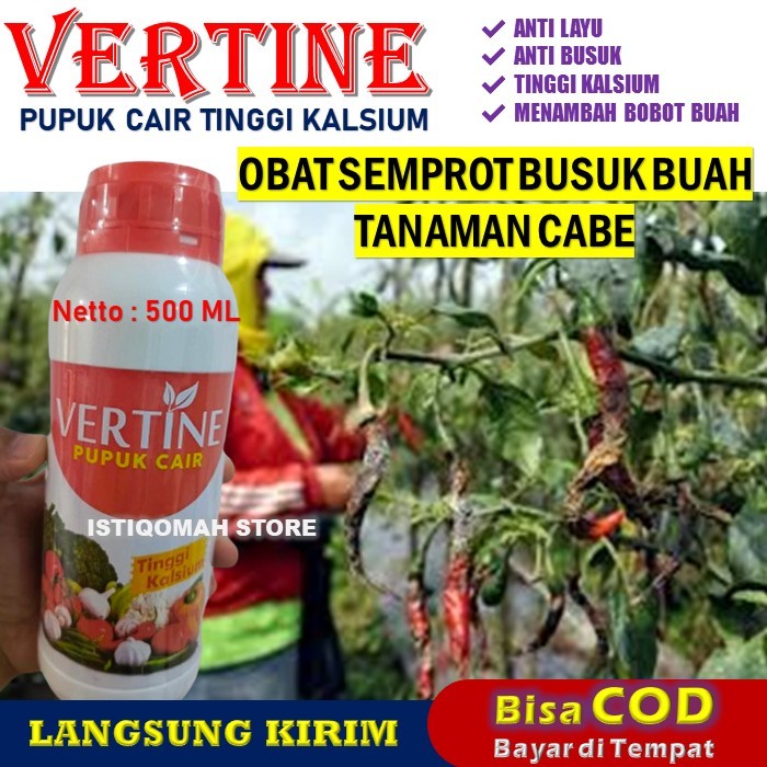 Pupuk Ajaib Cair Obat Semprot untuk Busuk Buah Cabe Cabai Paling Ampuh Bagus VERTINE KALSIUM 500ML