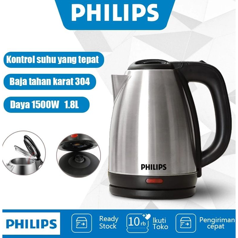 Kettel Listrik PHILIPS Teko Listrik Pemanas Air Stainless 2 L