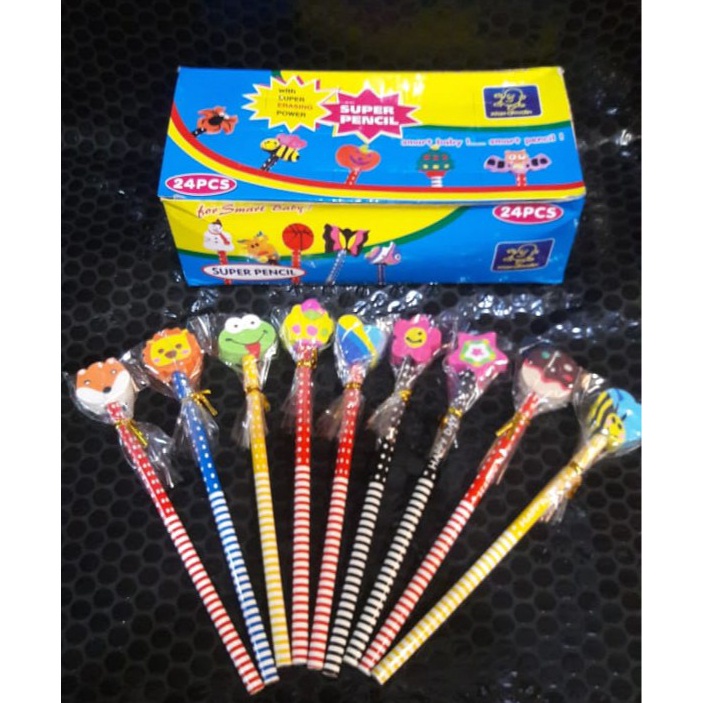 

Pensil stip penghapus karakter lucu isi 24 b C7A6