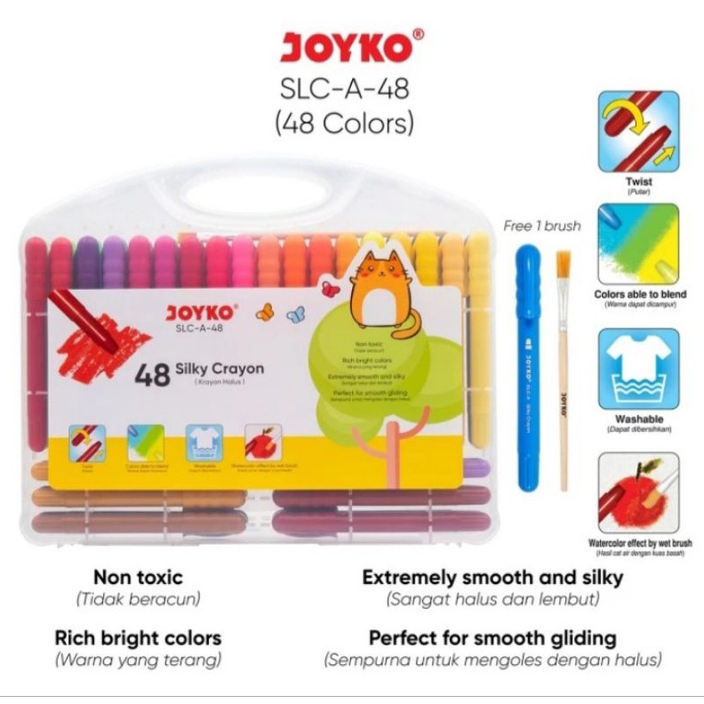 

MURAH Krayon Halus Silky Crayon Joyko 48 Warna SCLA48 c V6M3