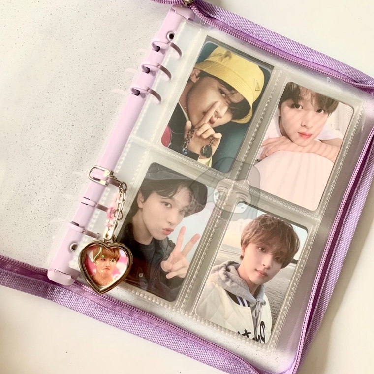 

BINDER A5 ZIPPER WARNA GLITTER TRANSPARANT PHOTOCARD PC c T8H7