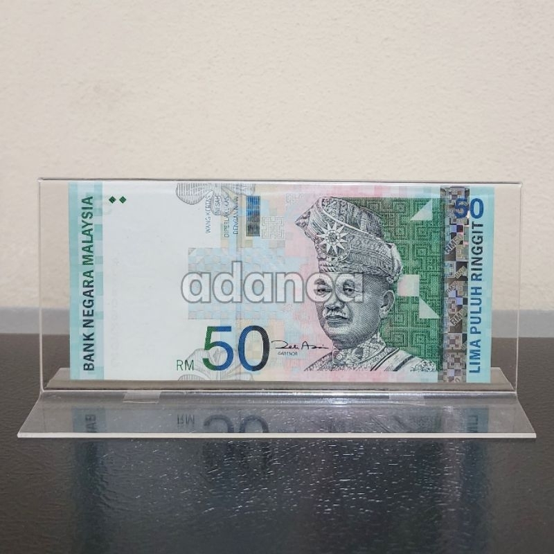 Pajangan Hiasan Akrilik Display Uang Malaysia 50 Ringgit Limited Edition