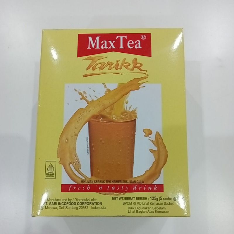 

Max Tea Tarikk Minuman Teh Tarik isi 5 Sachet @25 gram / 125 gram