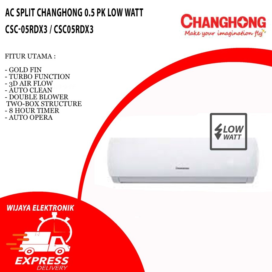 AC Split CHANGHONG 0,5PK - 1PK Low WATT Premium Garansi RESMI