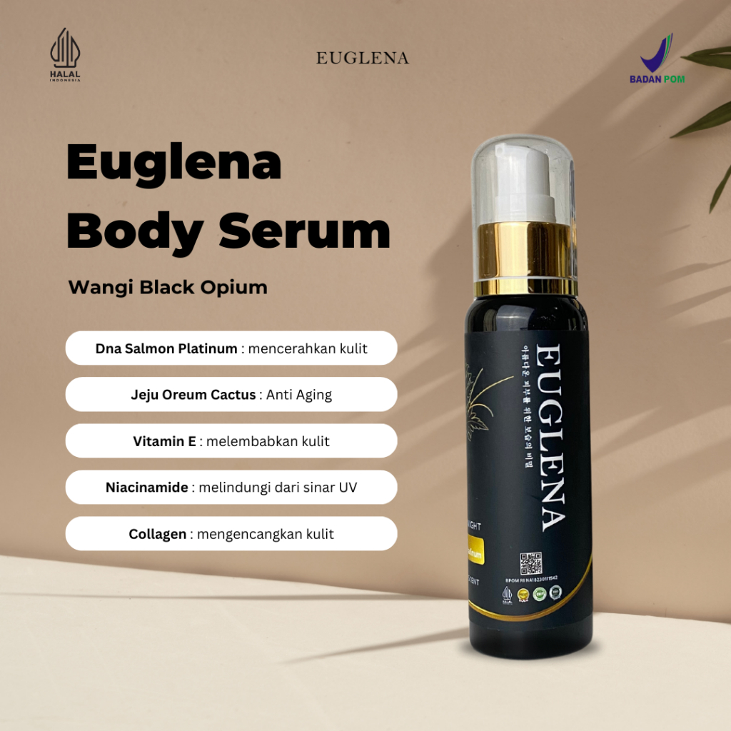 Body Serum lotion Euglena Whitening Moisturizing & Lightening with DNA Salmon Platinum / Black Opium
