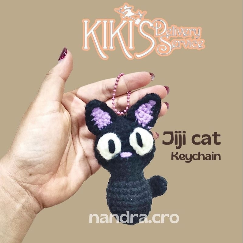 jiji cat amigurumi keychain ghibli gantungan kunci rajut