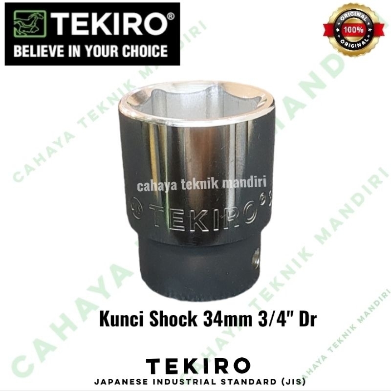 Mata kunci shock sock sok ukuran 34 mm TEKIRO 3/4" Dr 6 & 12 pt