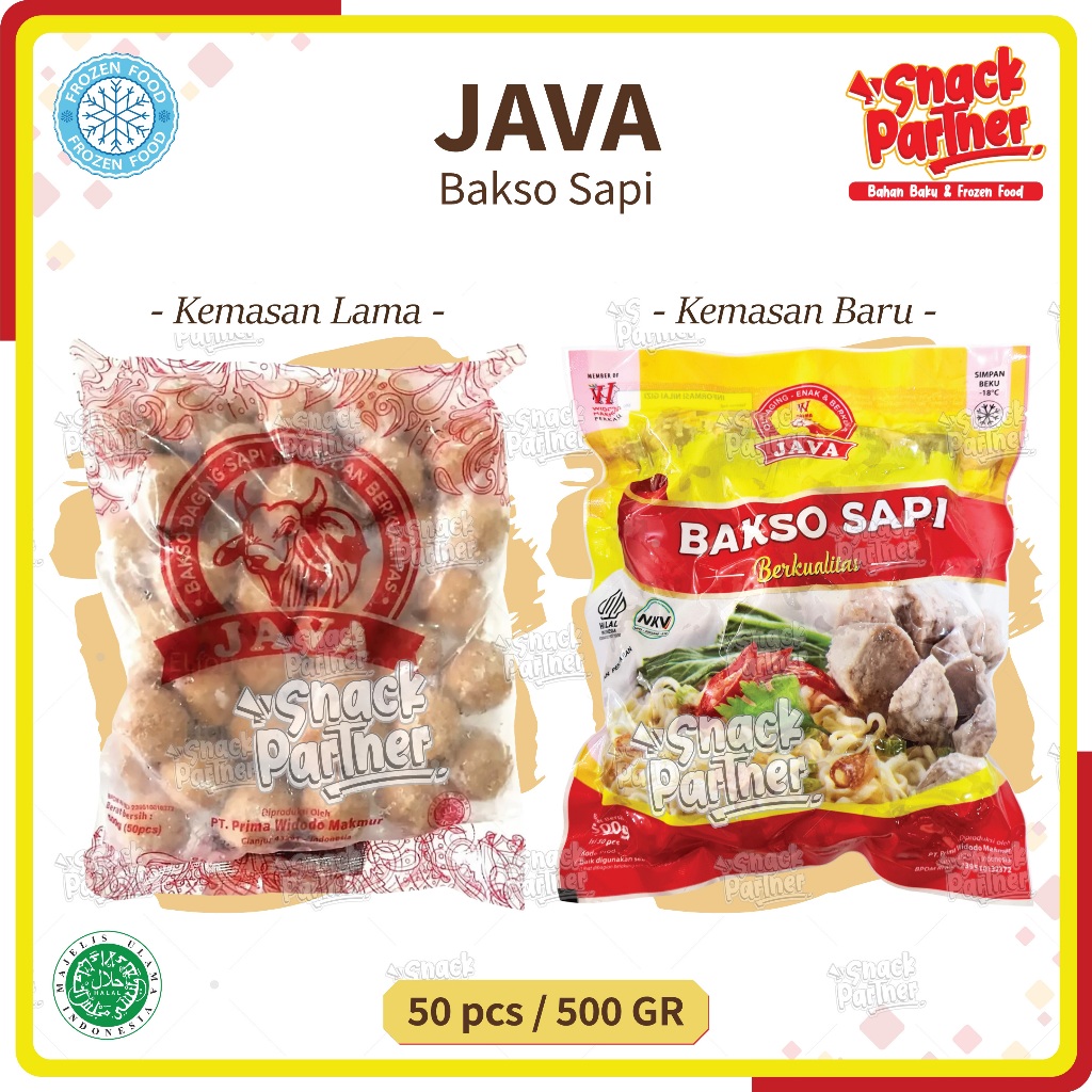 

JAVA - BAKSO DAGING SAPI 50 PCS / 500 GR - FROZEN FOOD Baso Pentol