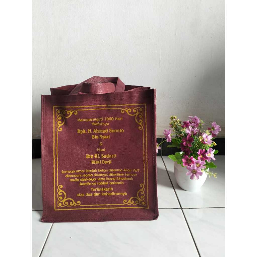 

Tas Berkat Hajatan Tasyakuran Pernikahan Haul Tahlil Sablon