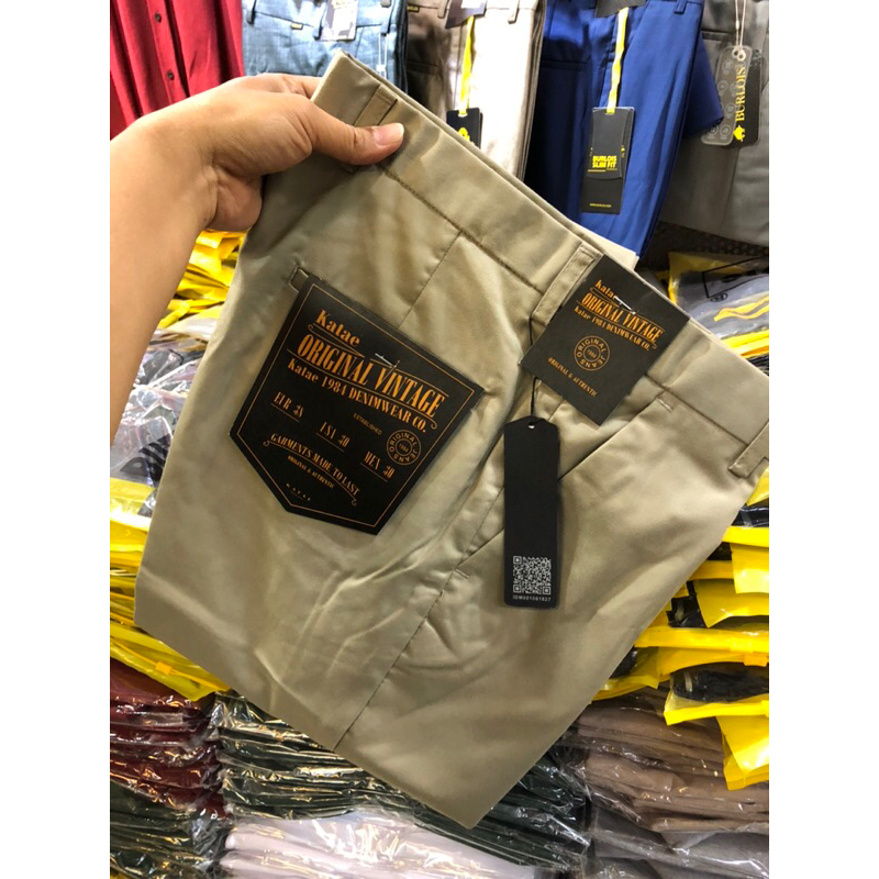 Celana Bahan Pria Slimfit Cream - Man cream
