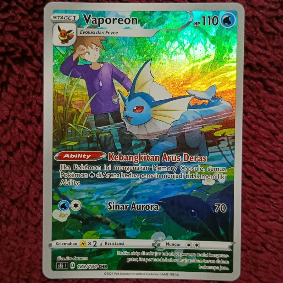 Vaporeon CHR s8b - Pokemon TCG Indonesia foil holo