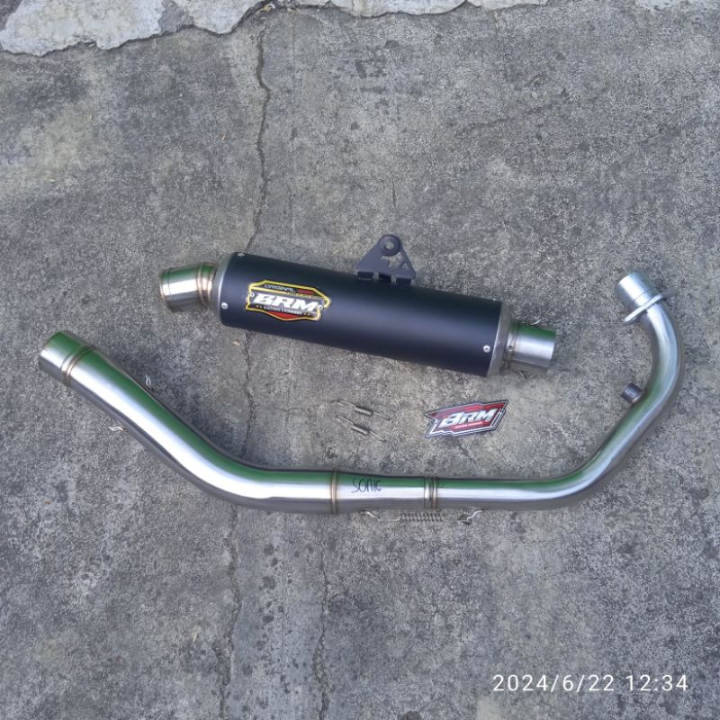 PROMO KNALPOT BULAT JENONG BLACK COATING BRM GEN 2 FULLSHET SONICK CBR 150 NEW CBR 150 FACELIFT INLE