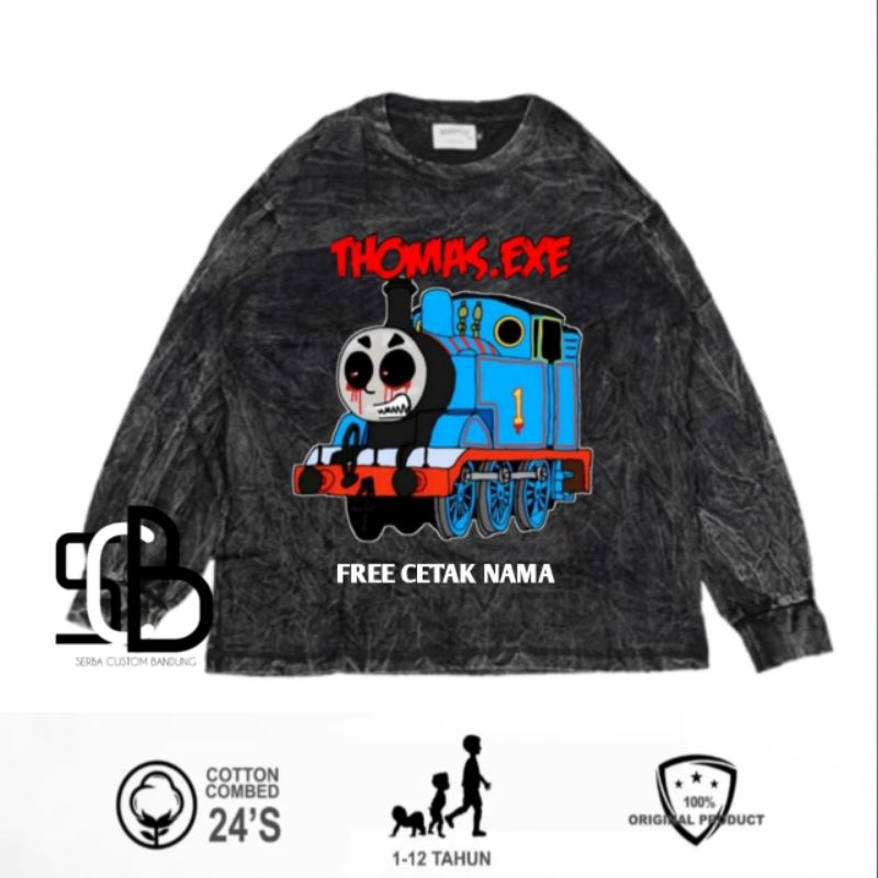 Thomas Exe Kaos Atasan Anak Thomas exe Washed Premium