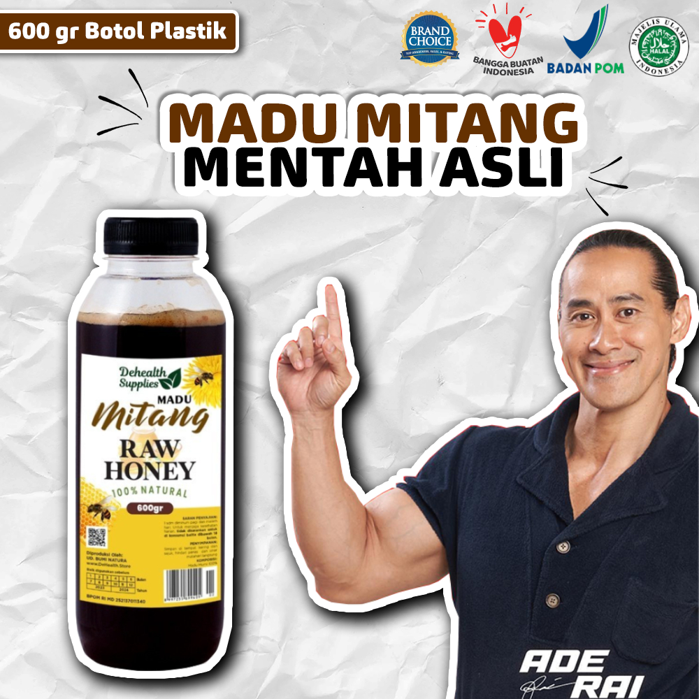 

Madu Mitang Dehealth Supplies Raw Honey 600 Gr Ml Botol Plastik Natural Original Nektar Pure Sehat