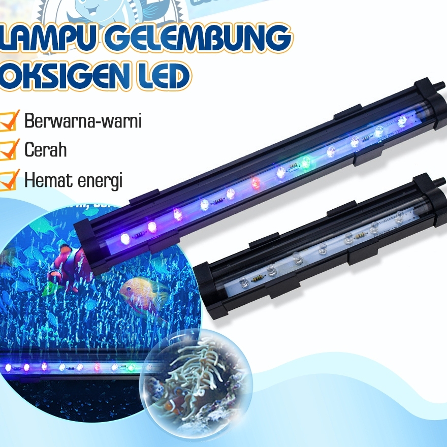lampu celup aquarium oksigen, lampu celup oksigen, lampu celup LED gelembung, lampu oksigen celup aq