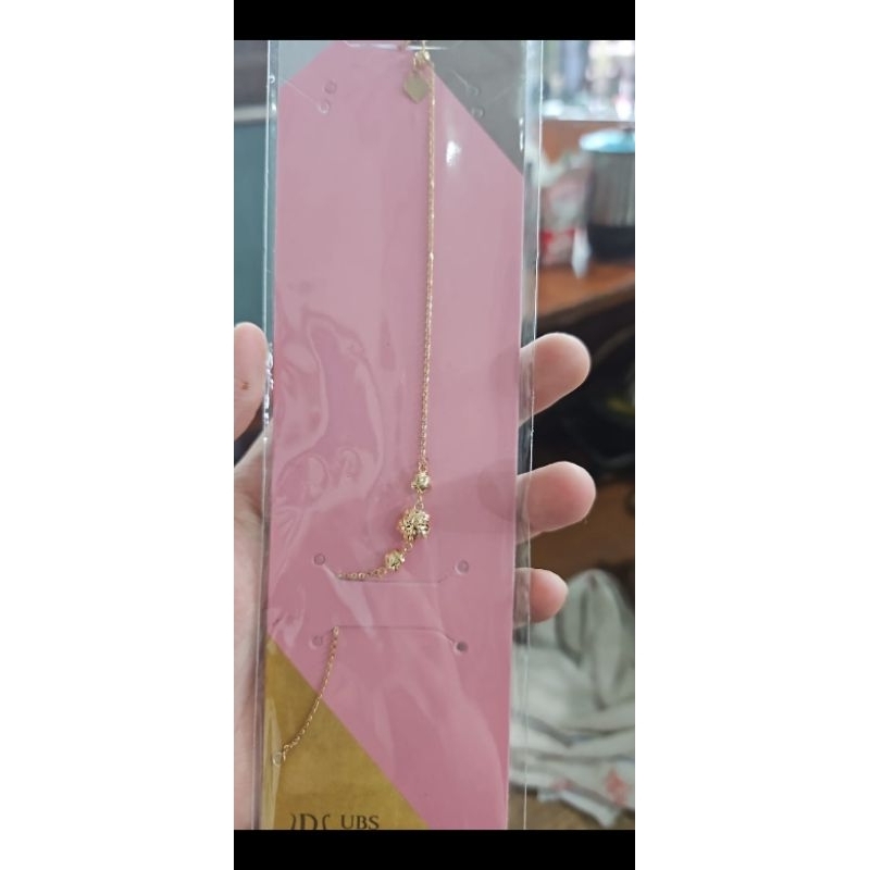 gelang serut paperclip emas asli 700 70% 16k rantai polos simple