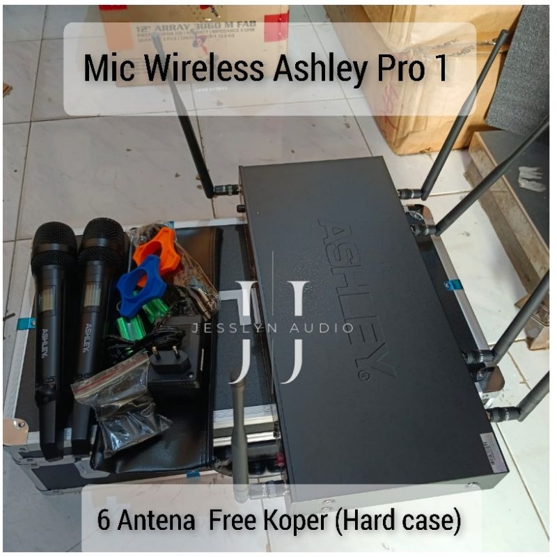 Mic Wireless Ashley Pro 1 original 6 antena free koper hardcase